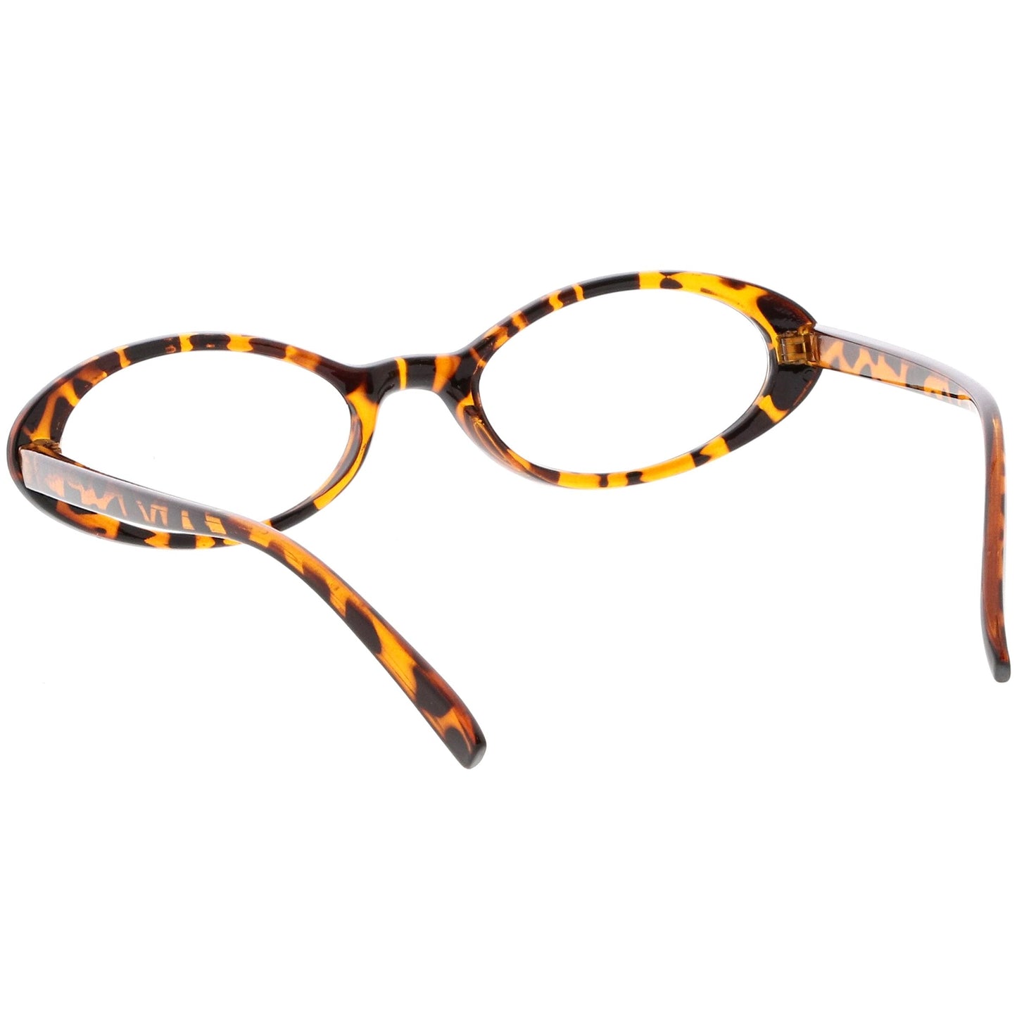 Women's Retro Dapper Small Oval Clear Lens Glasses C704