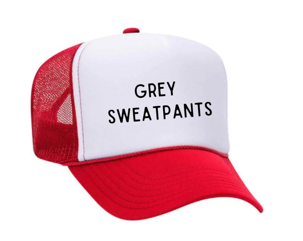 Grey Sweatpants Trucker Hat