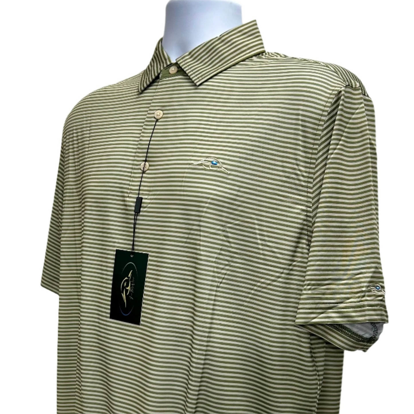 AFW Twill with Moss Stripe Polo