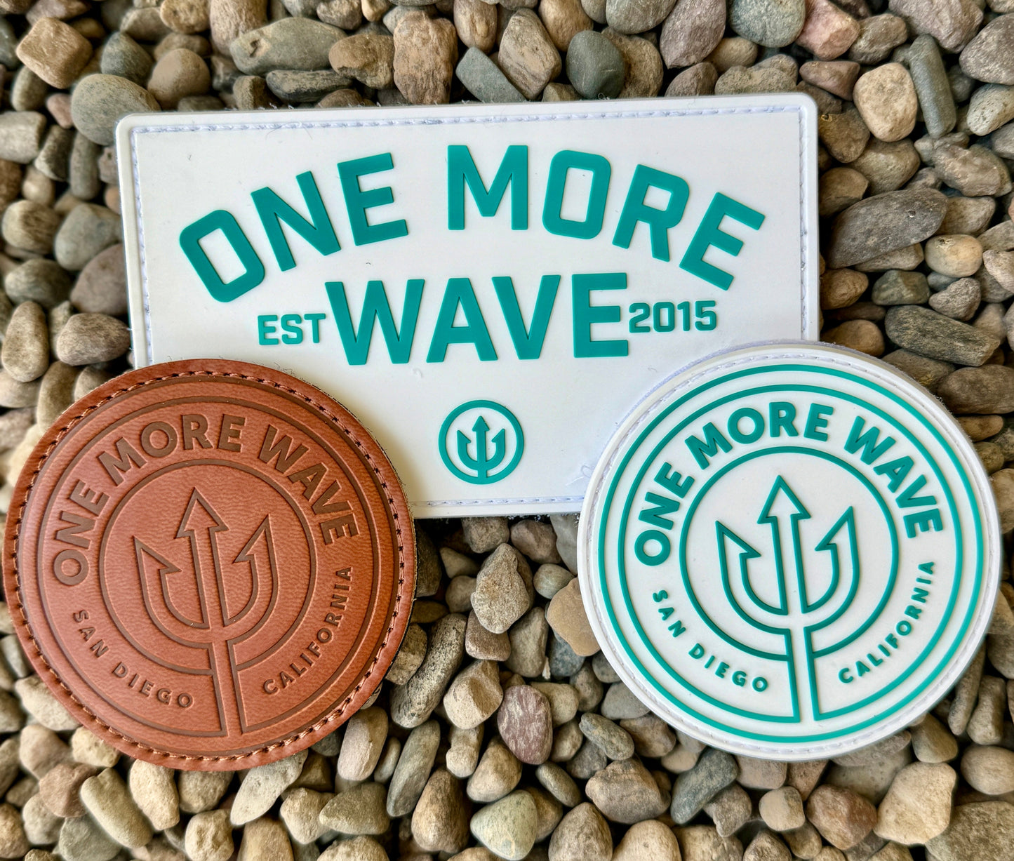 One More Wave Round Leather Patch