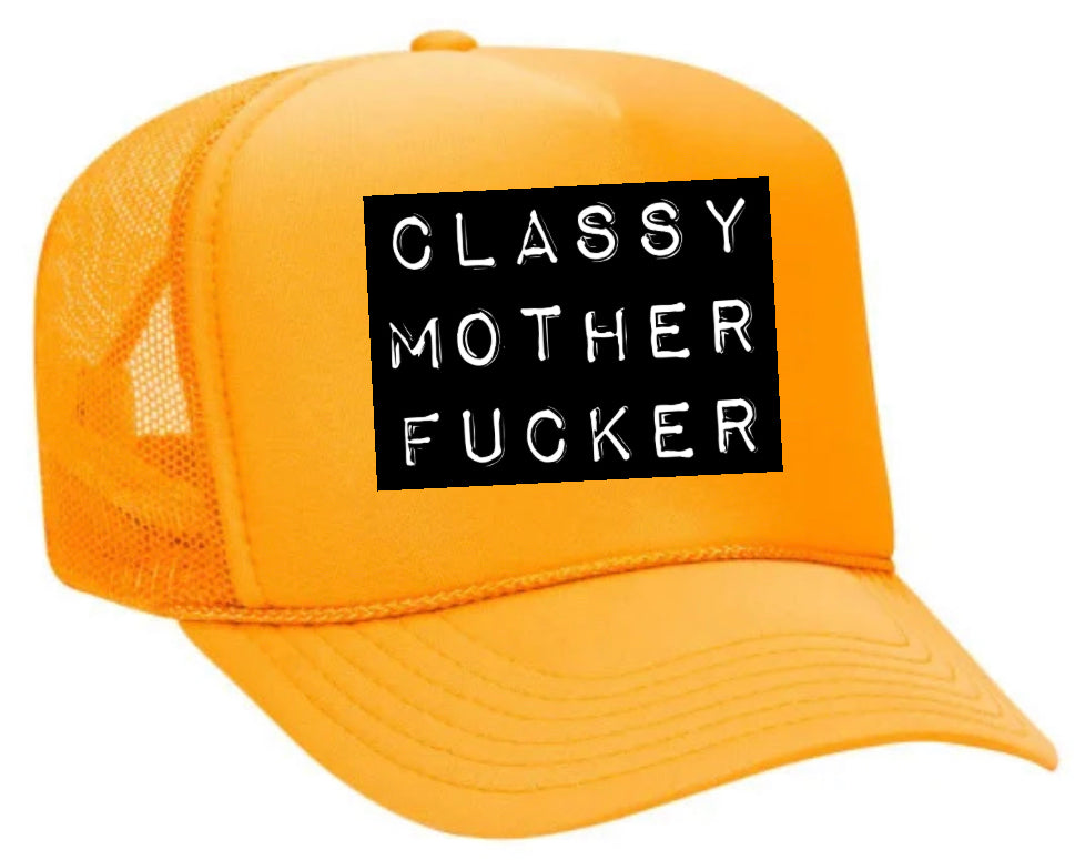 Classy Mother Fucker Block Trucker Hat