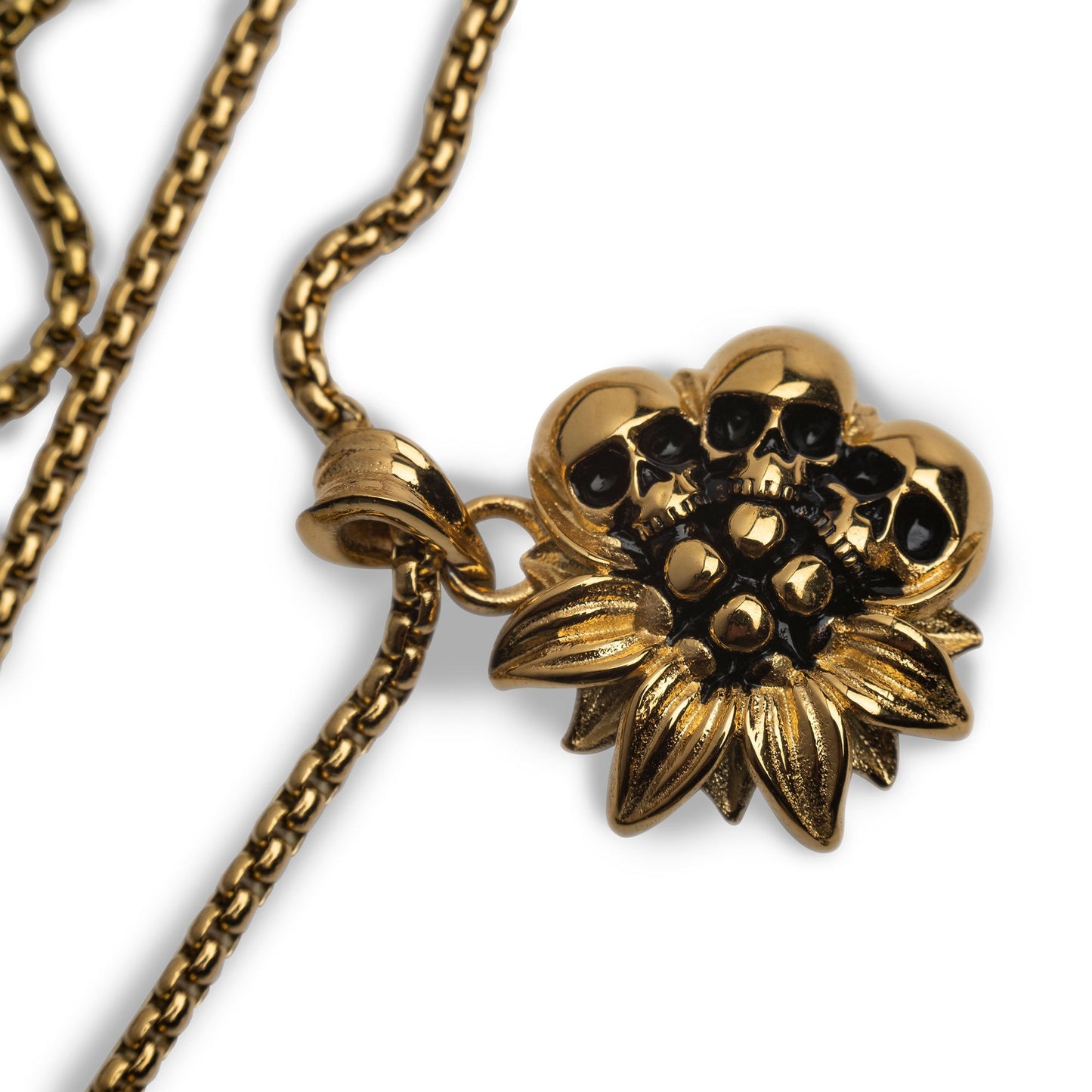 Sunflower Gold Skull Necklace