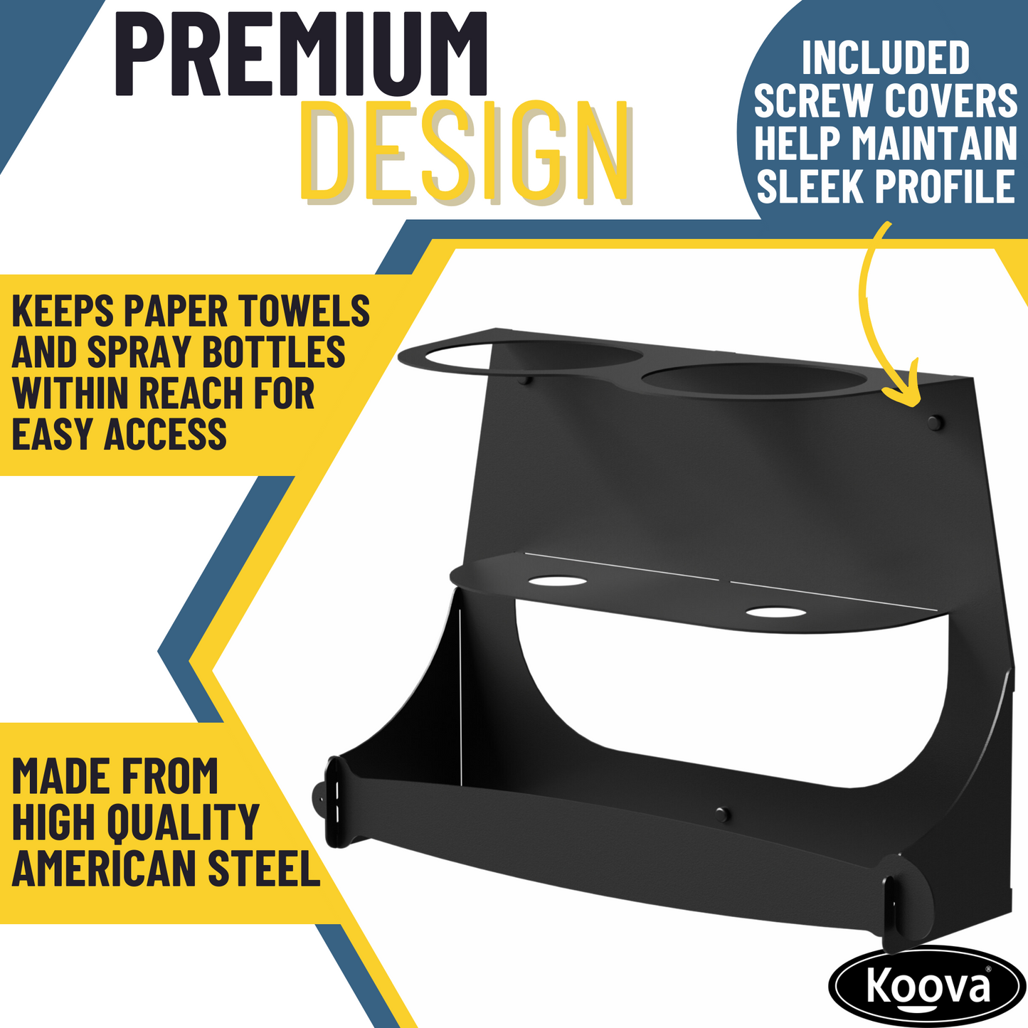 Horizontal Paper Towel & Spray Bottle Holder