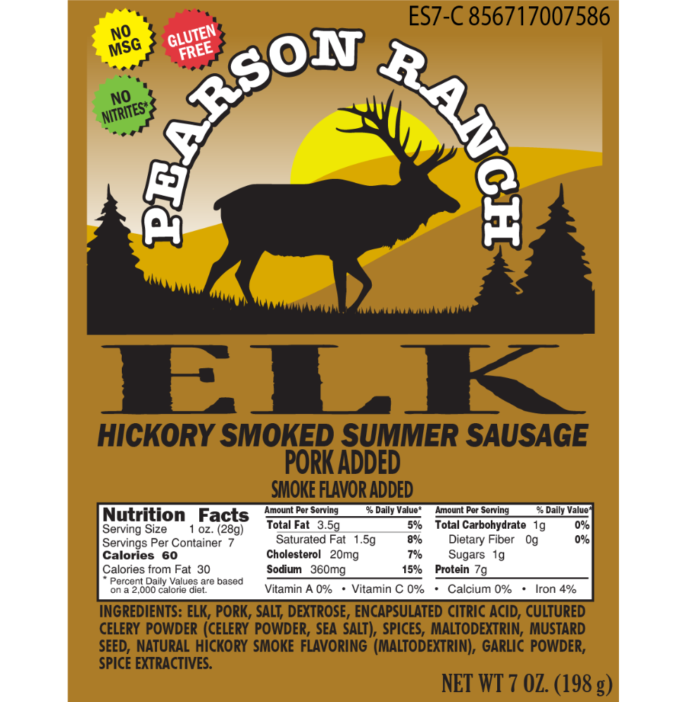 Elk Hickory Smoked Summer Sausage (7 oz.)