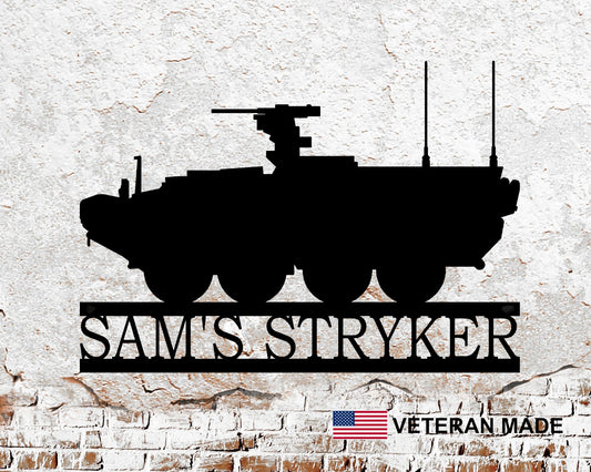 M1126 Stryker Armored Vehicle Personalized Metal Sign