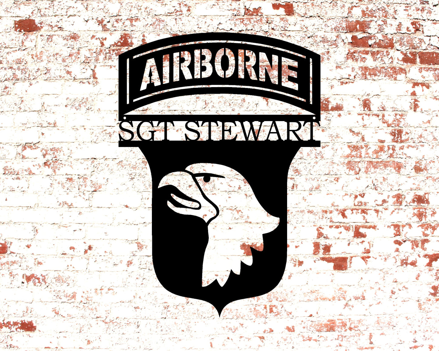 101st Airborne Personalized Metal Sign with Rank and Name