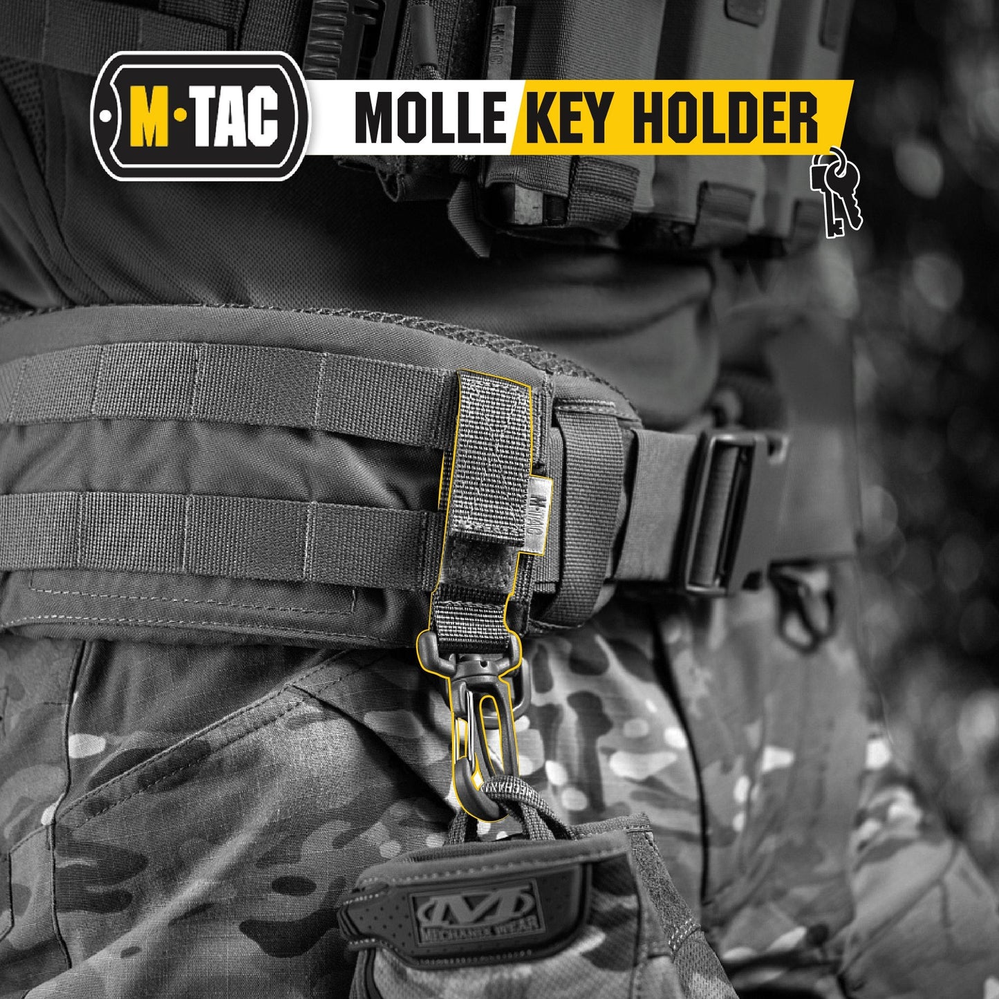 M-Tac Key Holder for Belt with Carabiner Key Clip