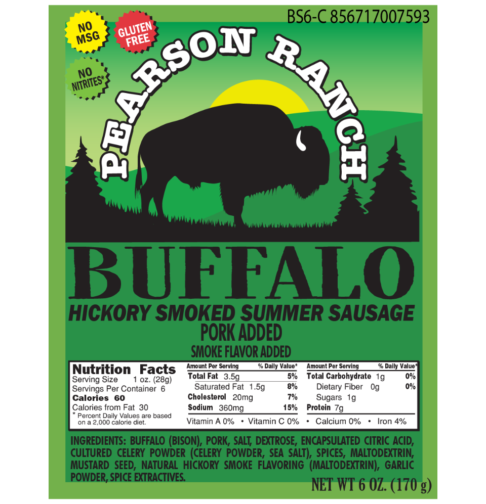 Buffalo Hickory Smoked Summer Sausage (6 oz.)