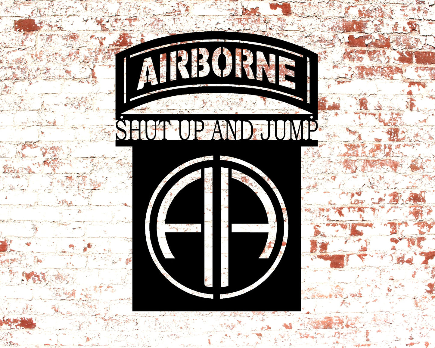 82nd Airborne Insignia Personalized Metal Sign with Rank and Name