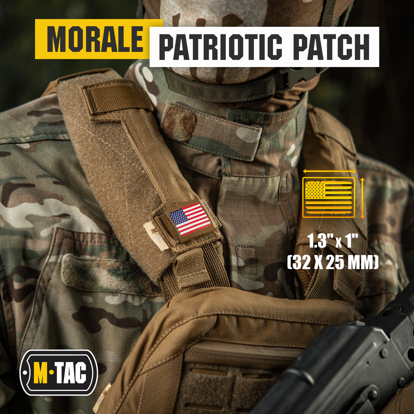 M-Tac Molle Morale Patch USA Flag - Tactical Military Badge