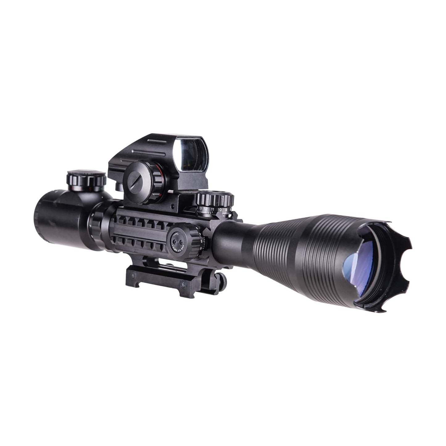 3 in 1 Scope Combo, 4-16x50EG Illuminated Rangefinder Rifle Scope, Red Laser