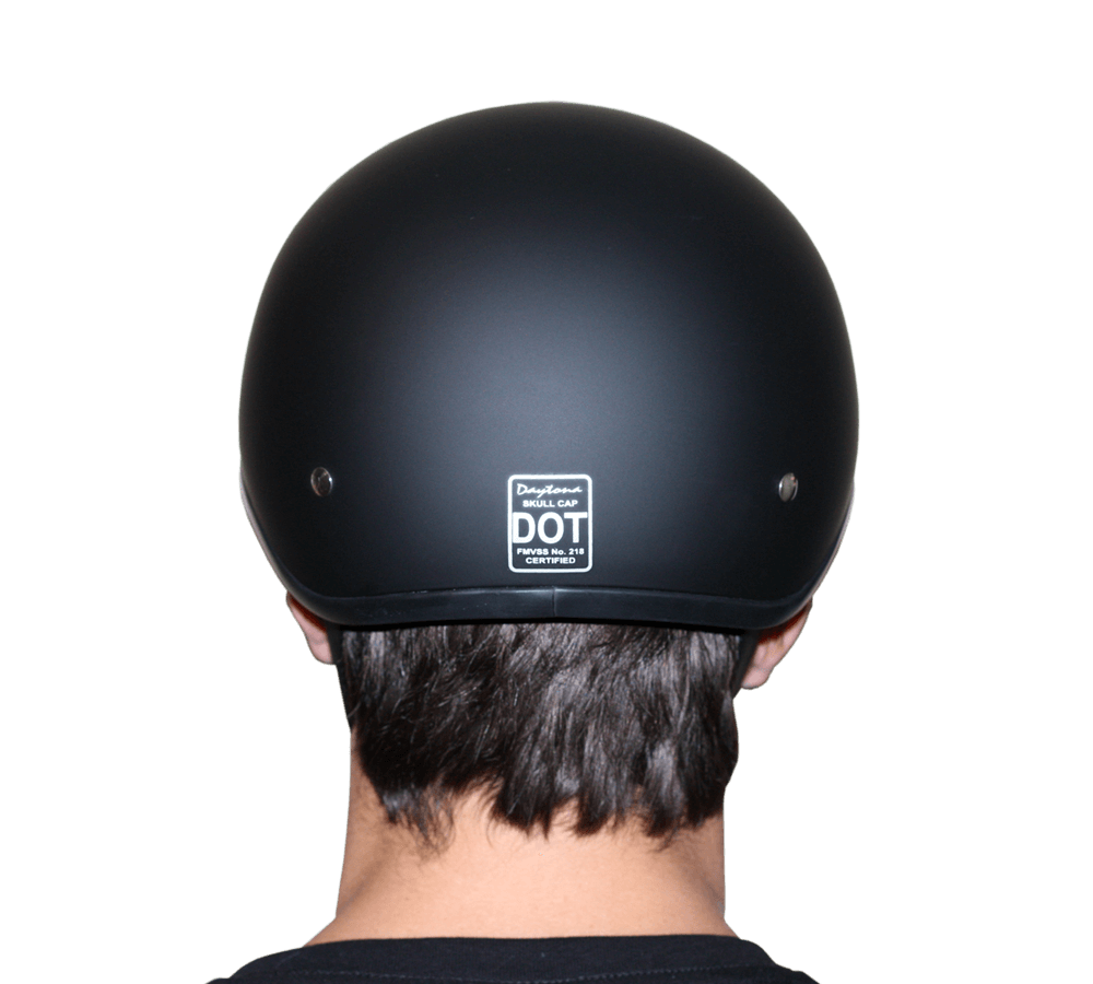 DOT Approved Daytona Motorcycle Half Face Helmet - Skull Cap Graphics for Men & Women, Scooters, ATVs, UTVs & Choppers - W/ USA