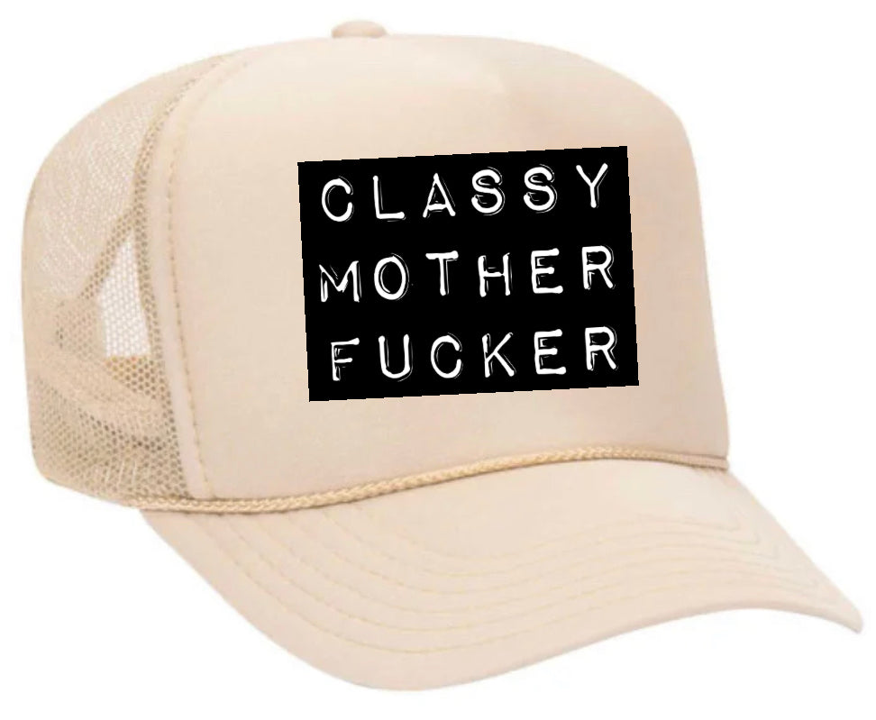 Classy Mother Fucker Block Trucker Hat