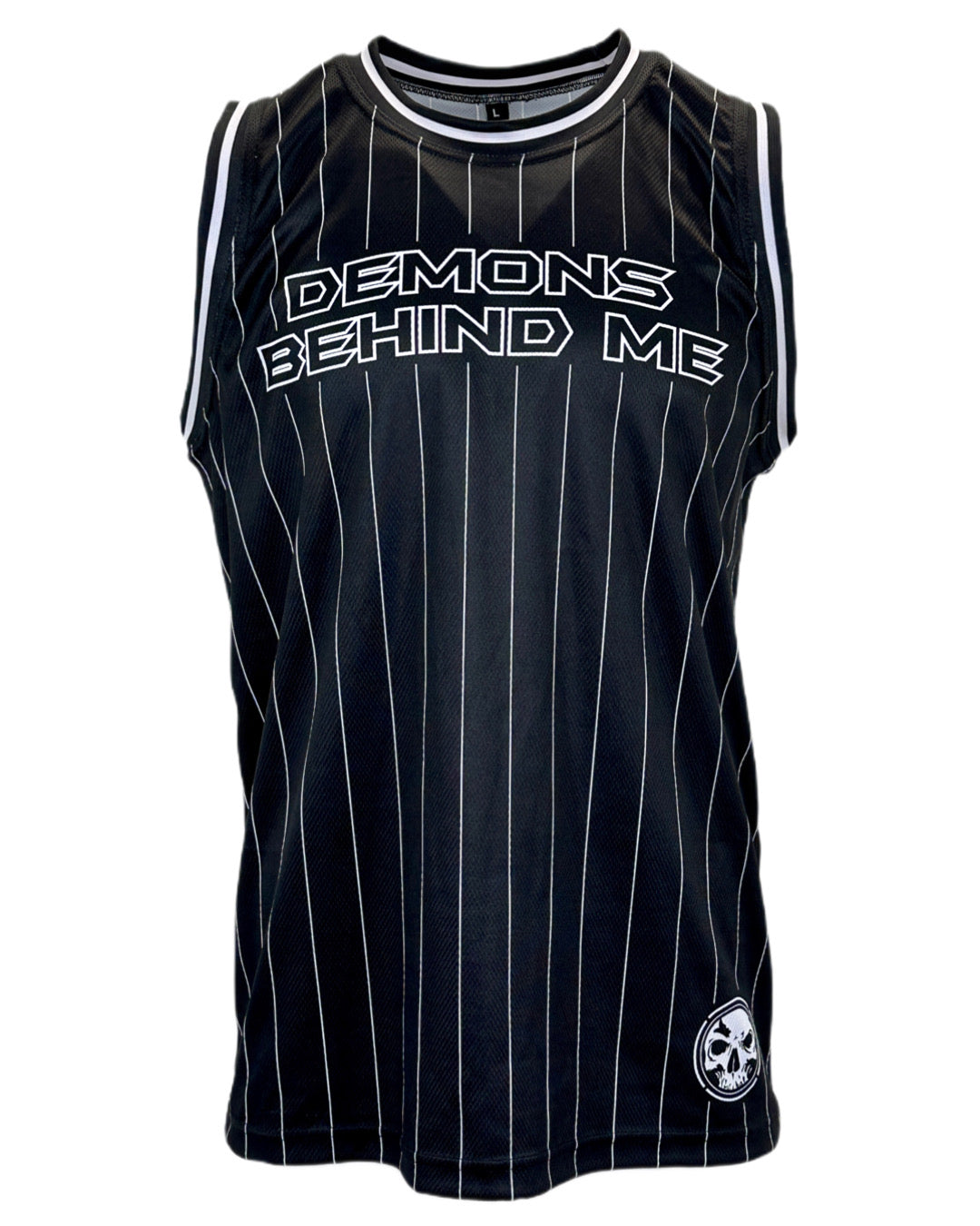 Men's Black "09" Jersey - White Pinstripes