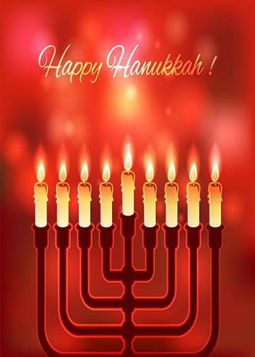 Menorah Candles Red Background