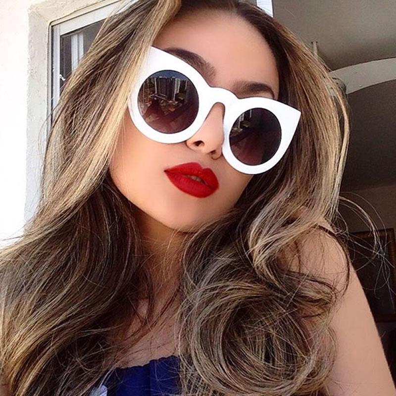 Oversize Round Circle Pointed Cat Eye Sunglasses 9180