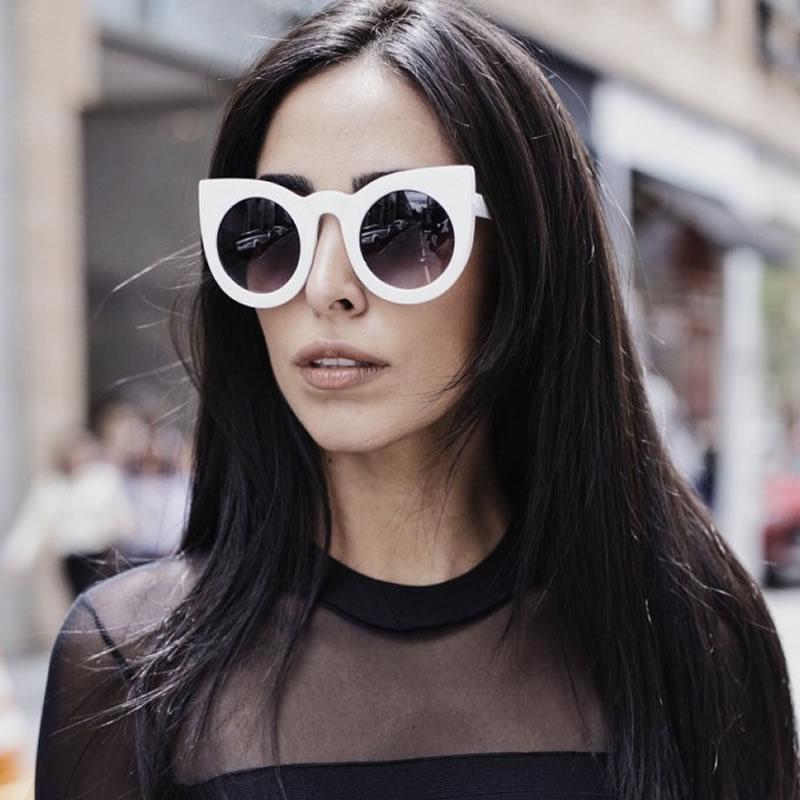 Oversize Round Circle Pointed Cat Eye Sunglasses 9180