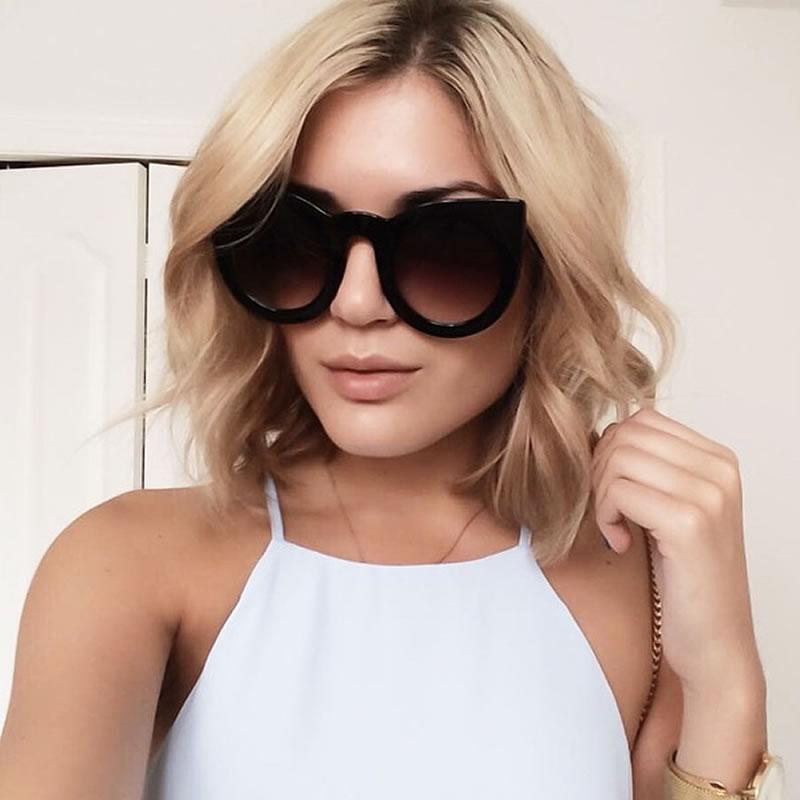 Oversize Round Circle Pointed Cat Eye Sunglasses 9180