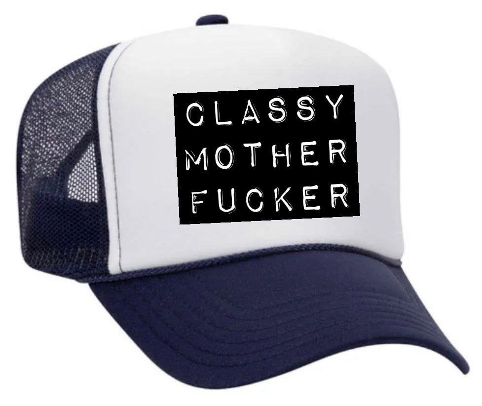 Classy Mother Fucker Block Trucker Hat