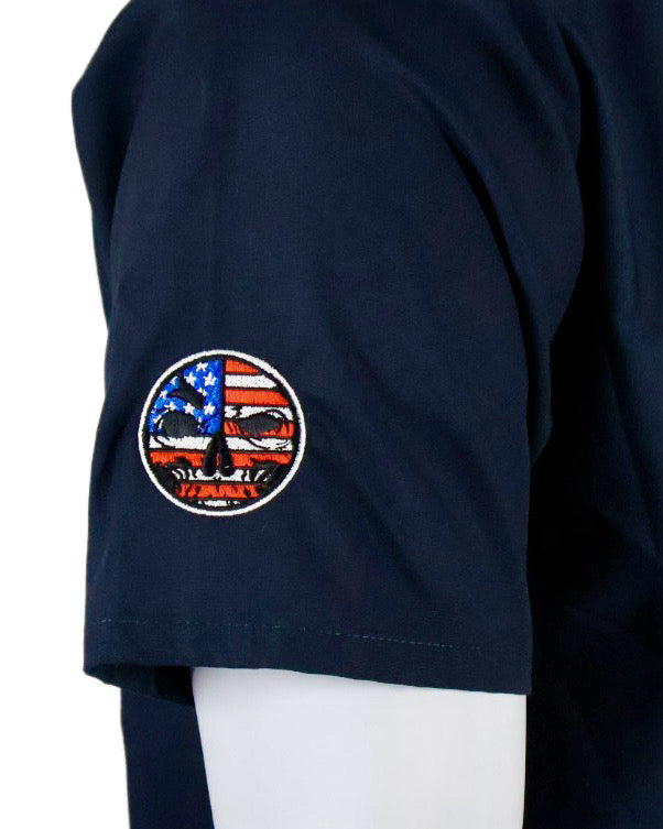 Embroidered Shop Shirt - Men's Navy Patriotic