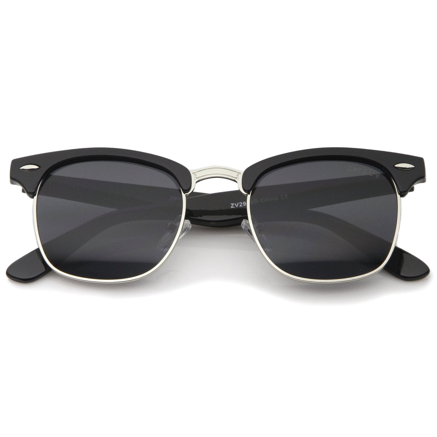 Indie Half Frame Horned Rim Vintage Inspired Sunglasses 2934