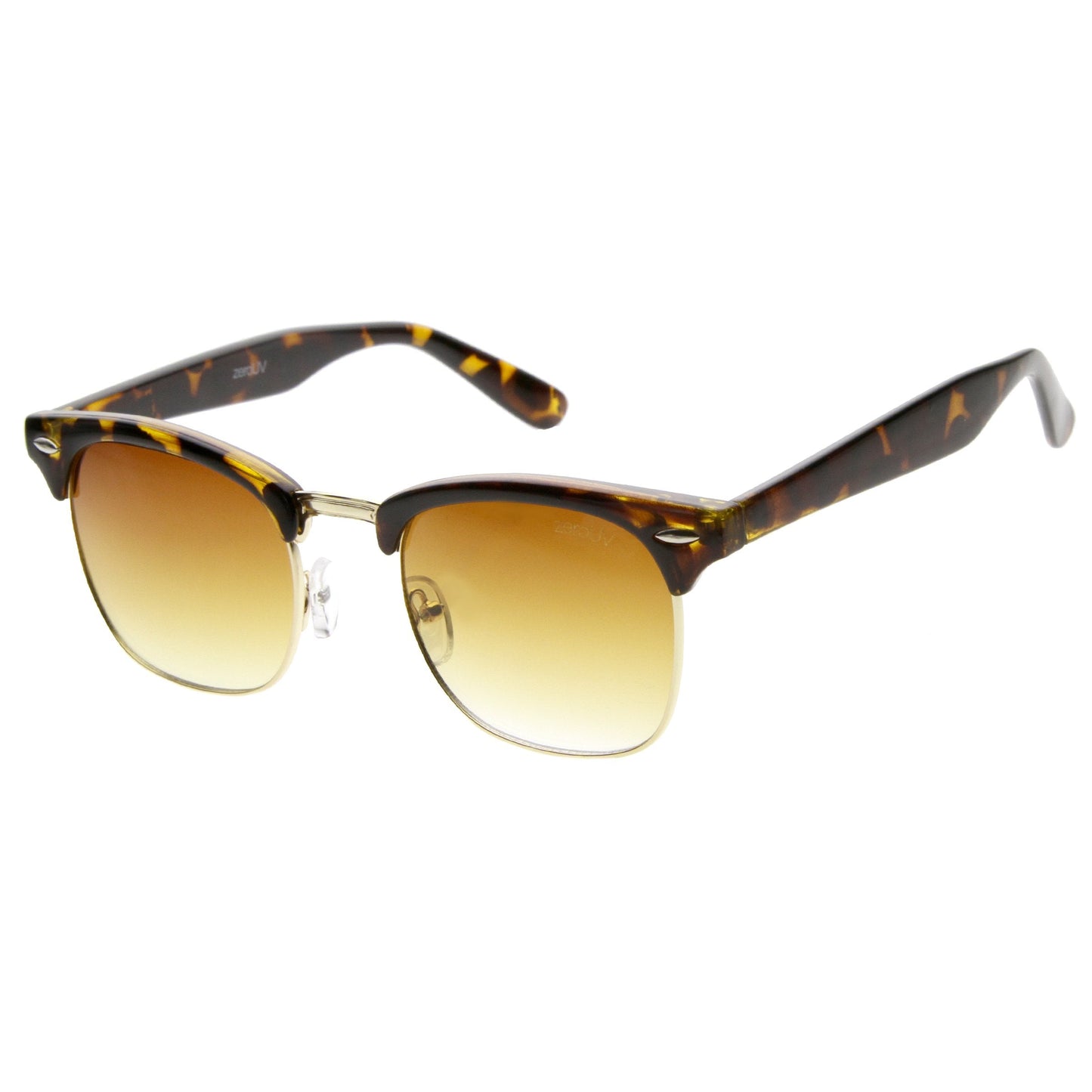 Indie Half Frame Horned Rim Vintage Inspired Sunglasses 2934