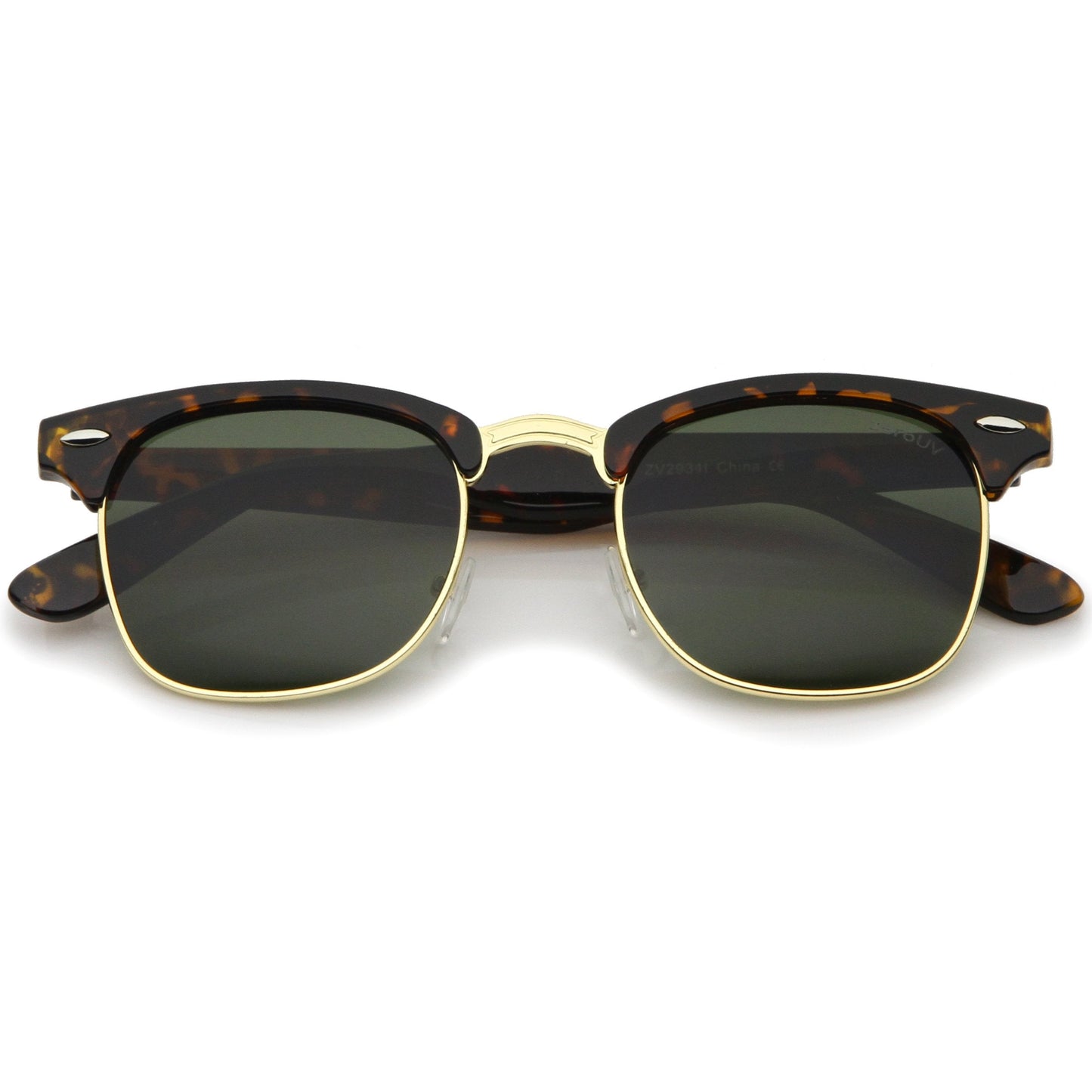 Indie Half Frame Horned Rim Vintage Inspired Sunglasses 2934