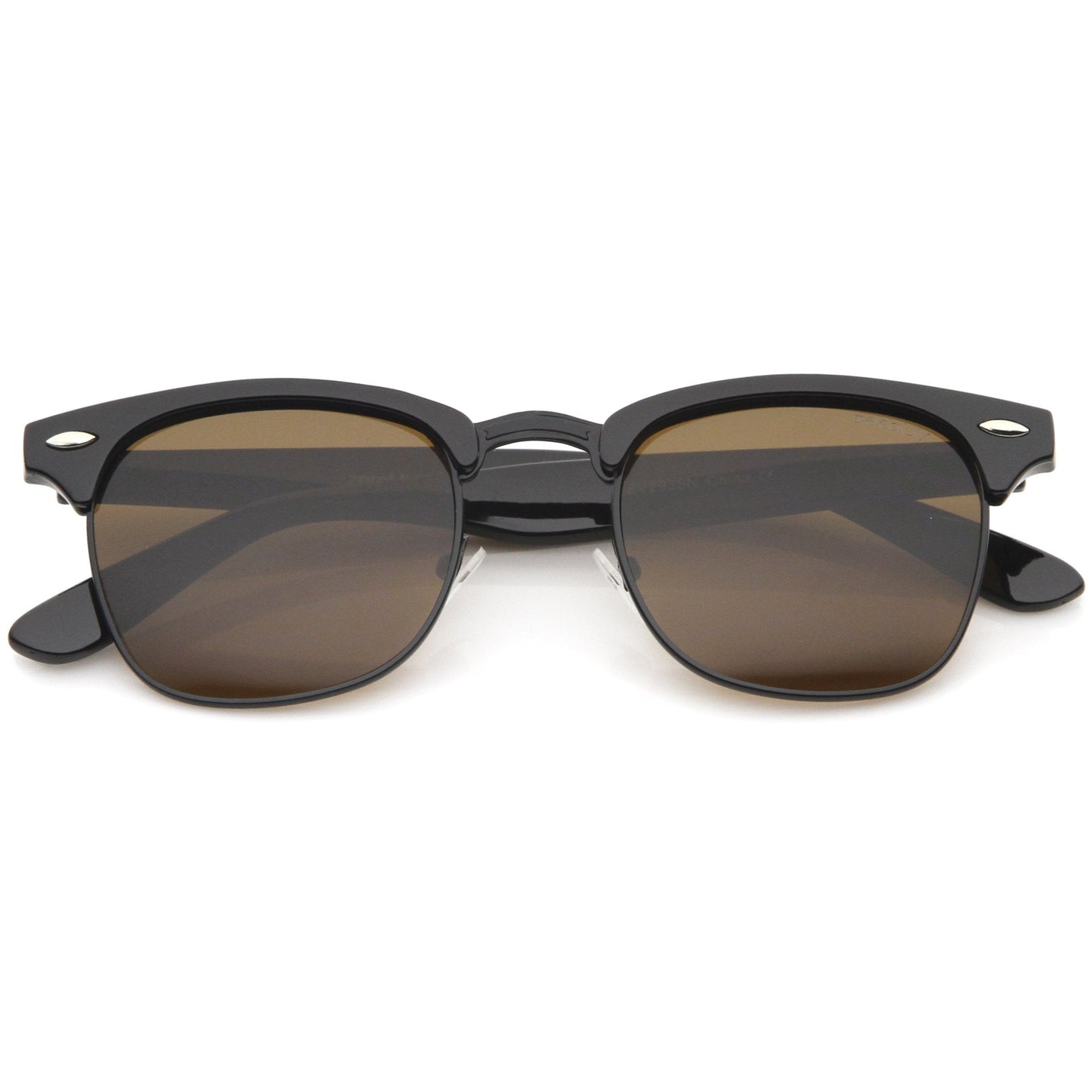 Indie Half Frame Horned Rim Vintage Inspired Sunglasses 2934