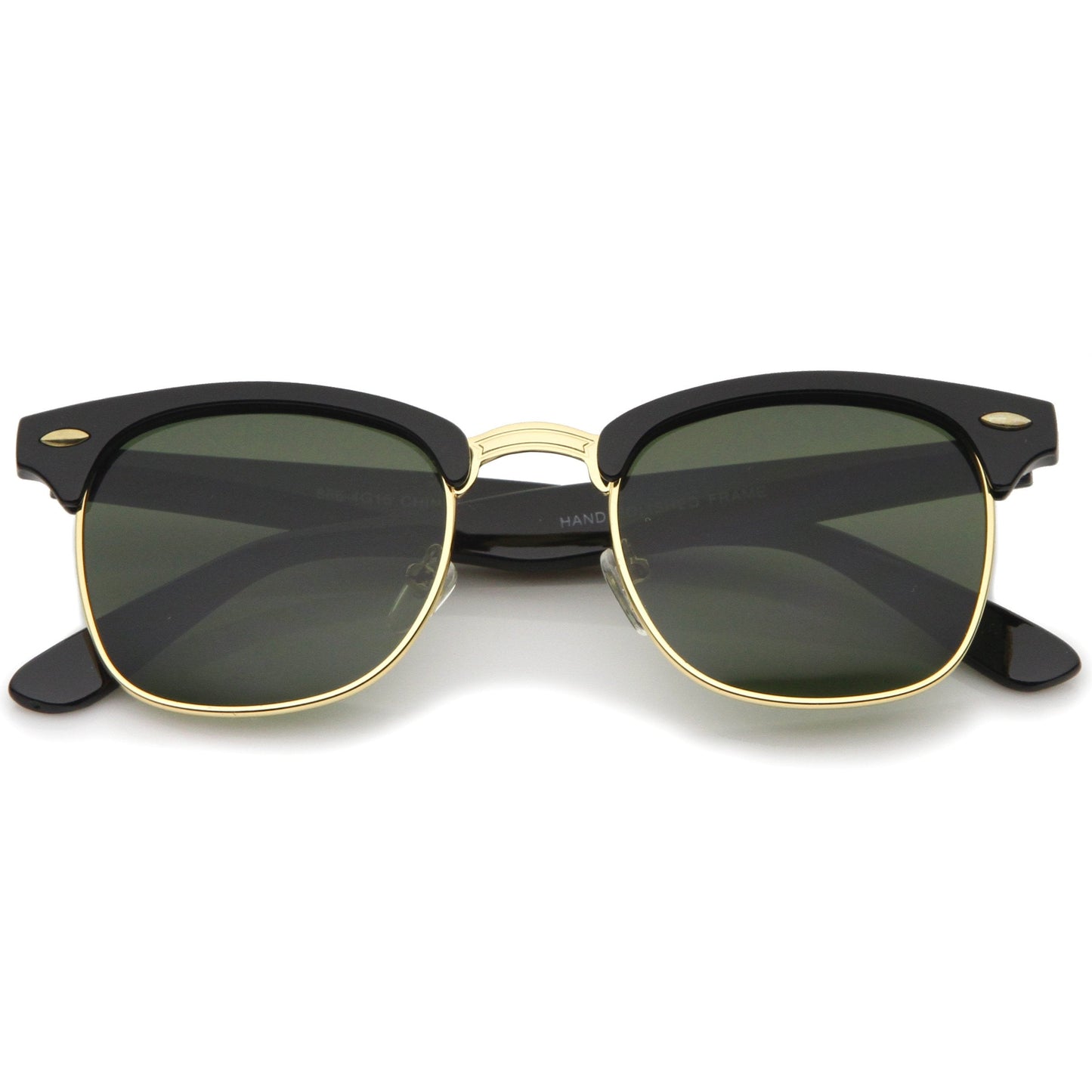 Indie Half Frame Horned Rim Vintage Inspired Sunglasses 2934