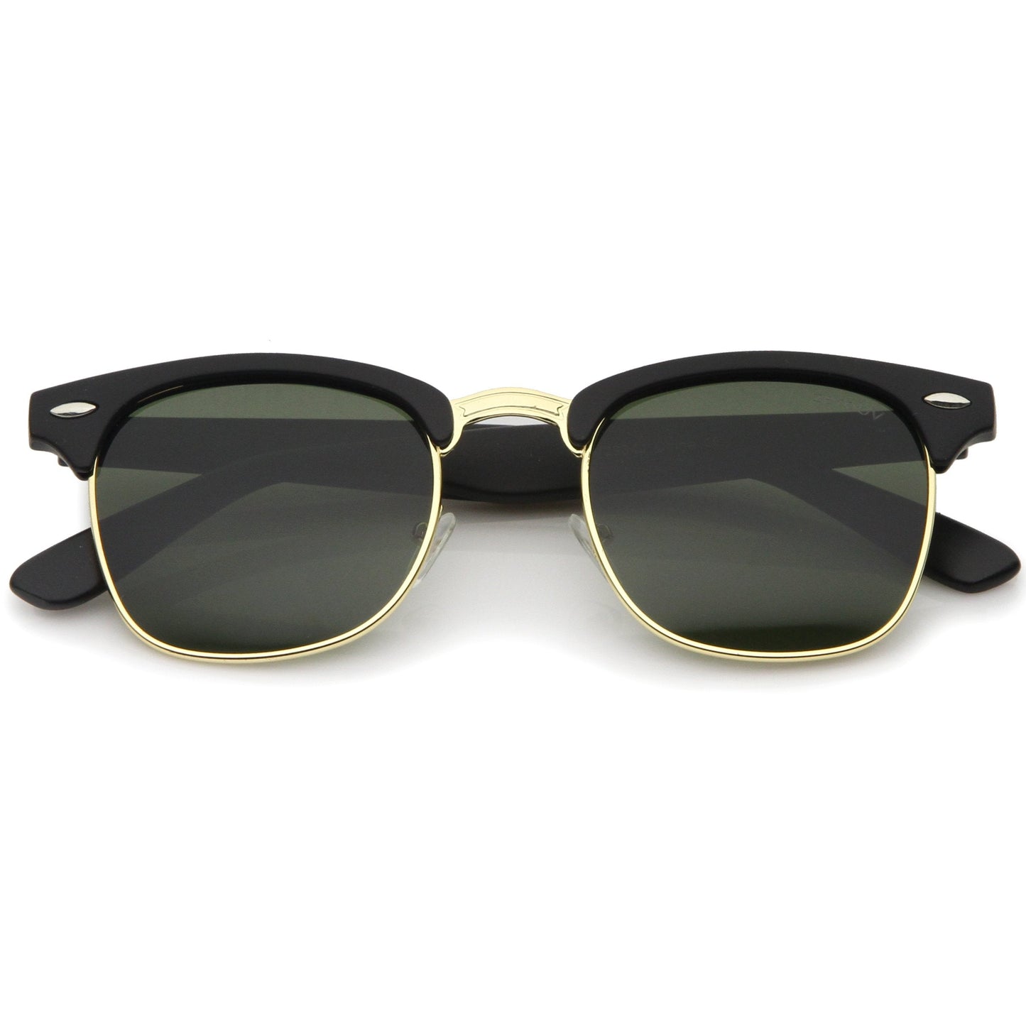 Indie Half Frame Horned Rim Vintage Inspired Sunglasses 2934