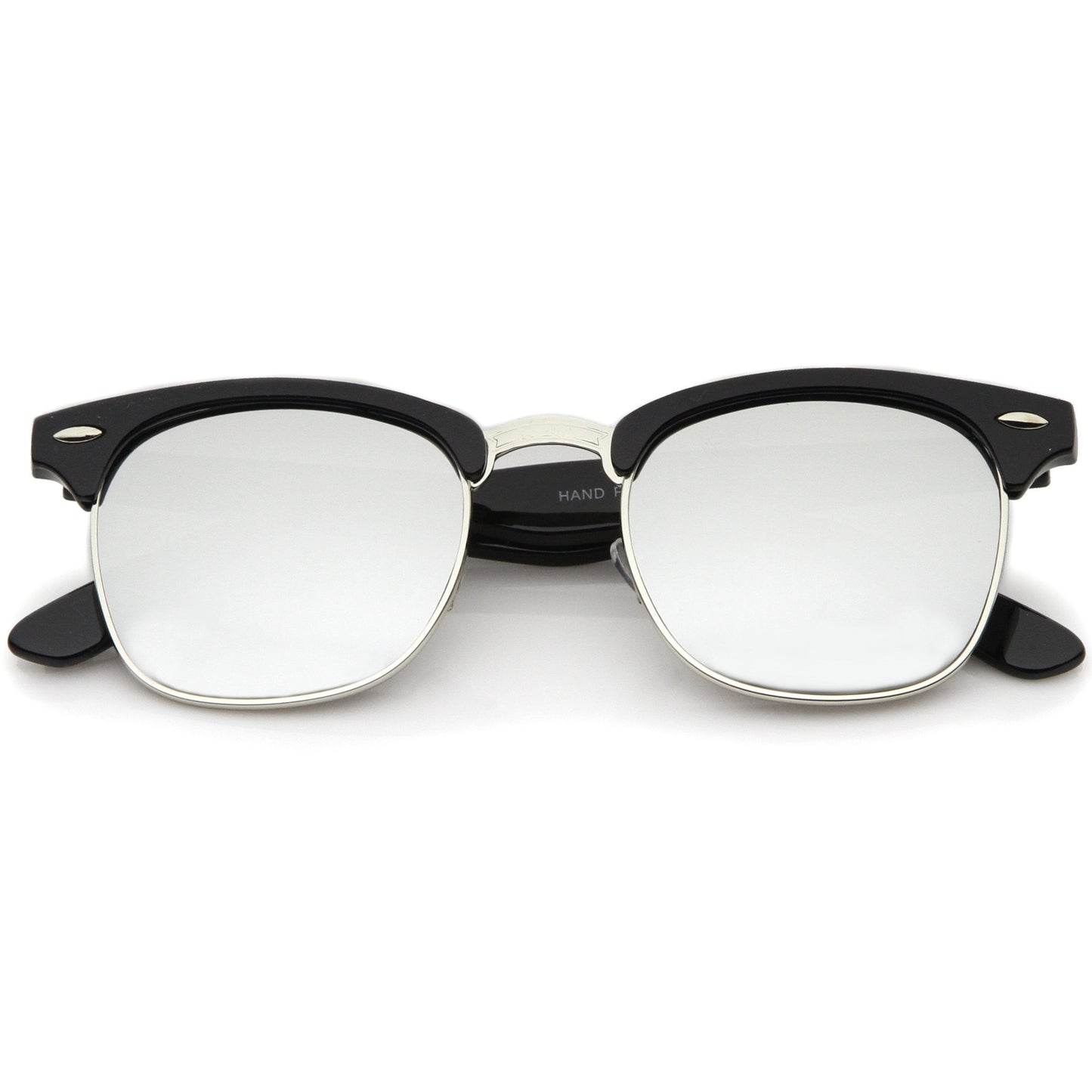 Retro Horned Rim Half Frame Flash Mirror Lens Sunglasses 9309