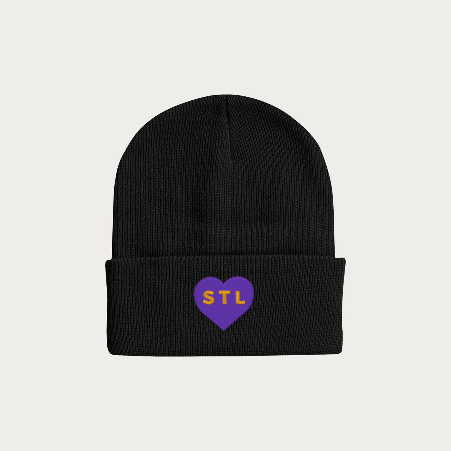 Heart STL Mardi Gras Cuffed Beanie