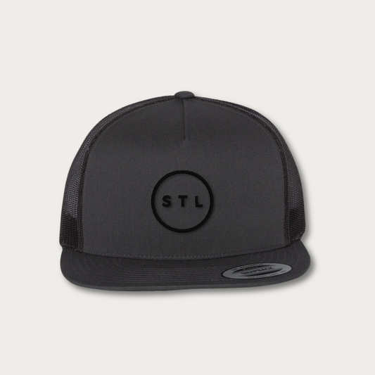 Blackout City Circle Puff Flatbill Trucker