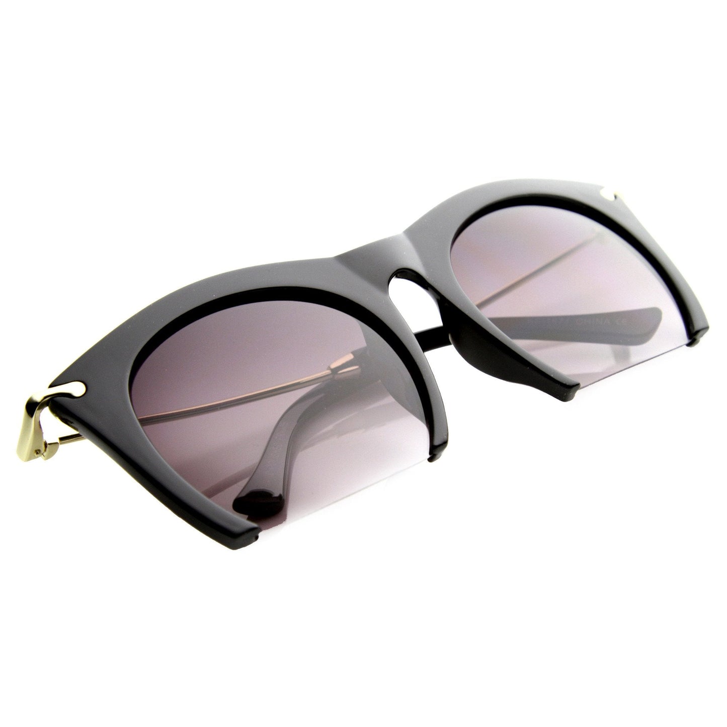 Trendy Women's Fashion Half Frame Cat Eye Sunglasses 9651