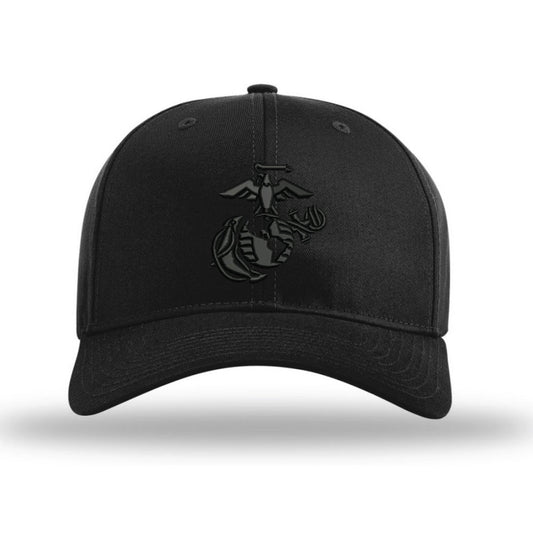 Blackout Eagle Globe & Anchor Structured USMC Hat