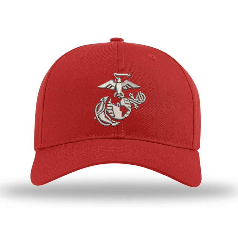 Eagle Globe & Anchor Structured USMC Hat - Silver Logo