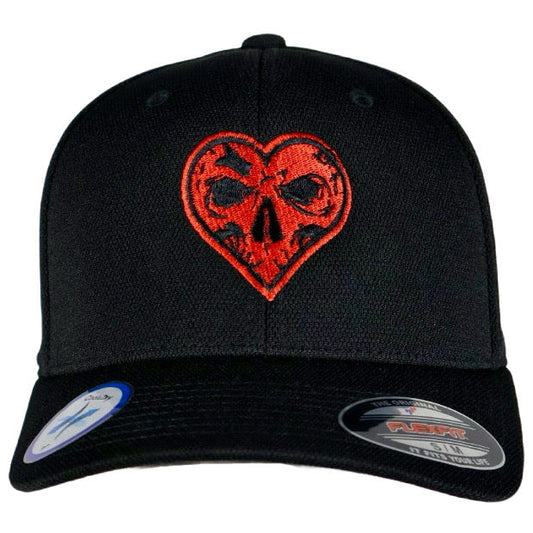 LIMITED EDITION! Flexfit Black "Never Fade" Heart Skull