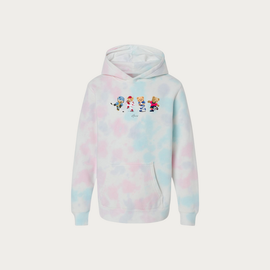 Sporty Bears Tie Dye Youth Hoodie