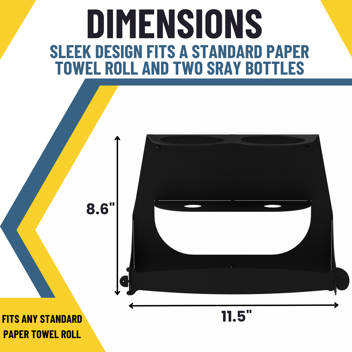 Horizontal Paper Towel & Spray Bottle Holder