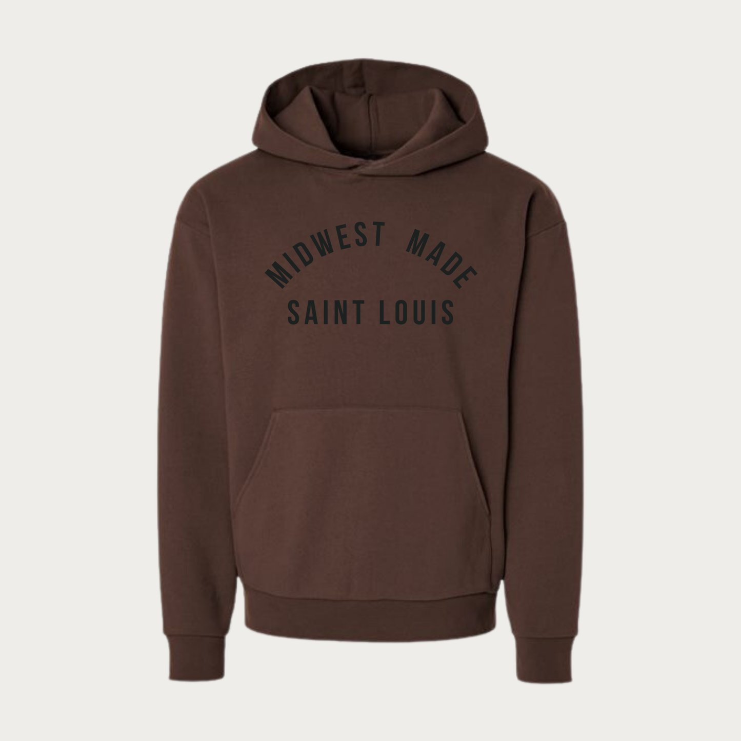 Midwest Made Oversized Heavyweight Hoodie- Brown