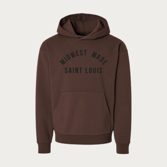 Midwest Made Oversized Heavyweight Hoodie- Brown