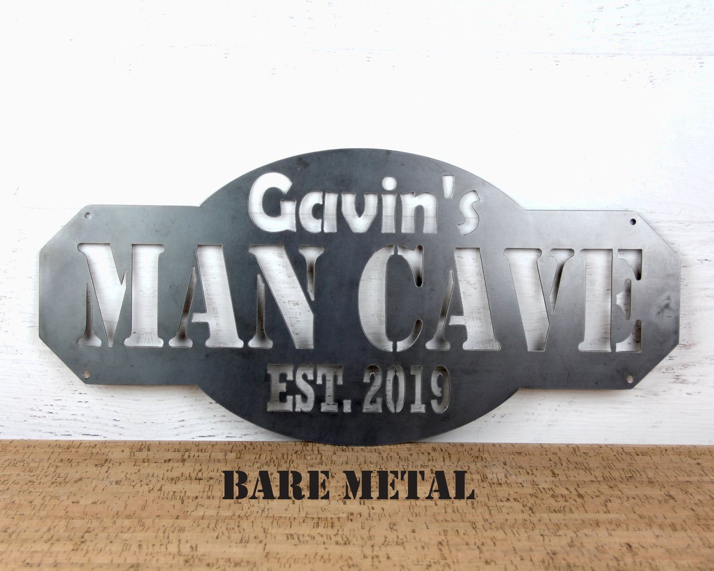 Man Cave Personalized Metal Sign with Name and EST. Date