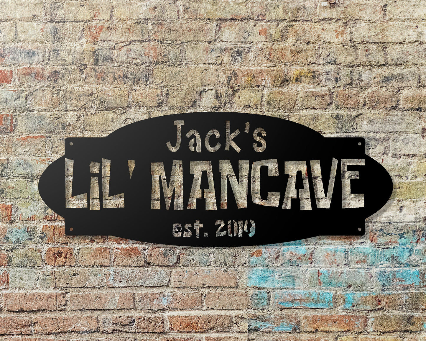 LiL Mancave Personalized Metal Sign with Name and EST. Date