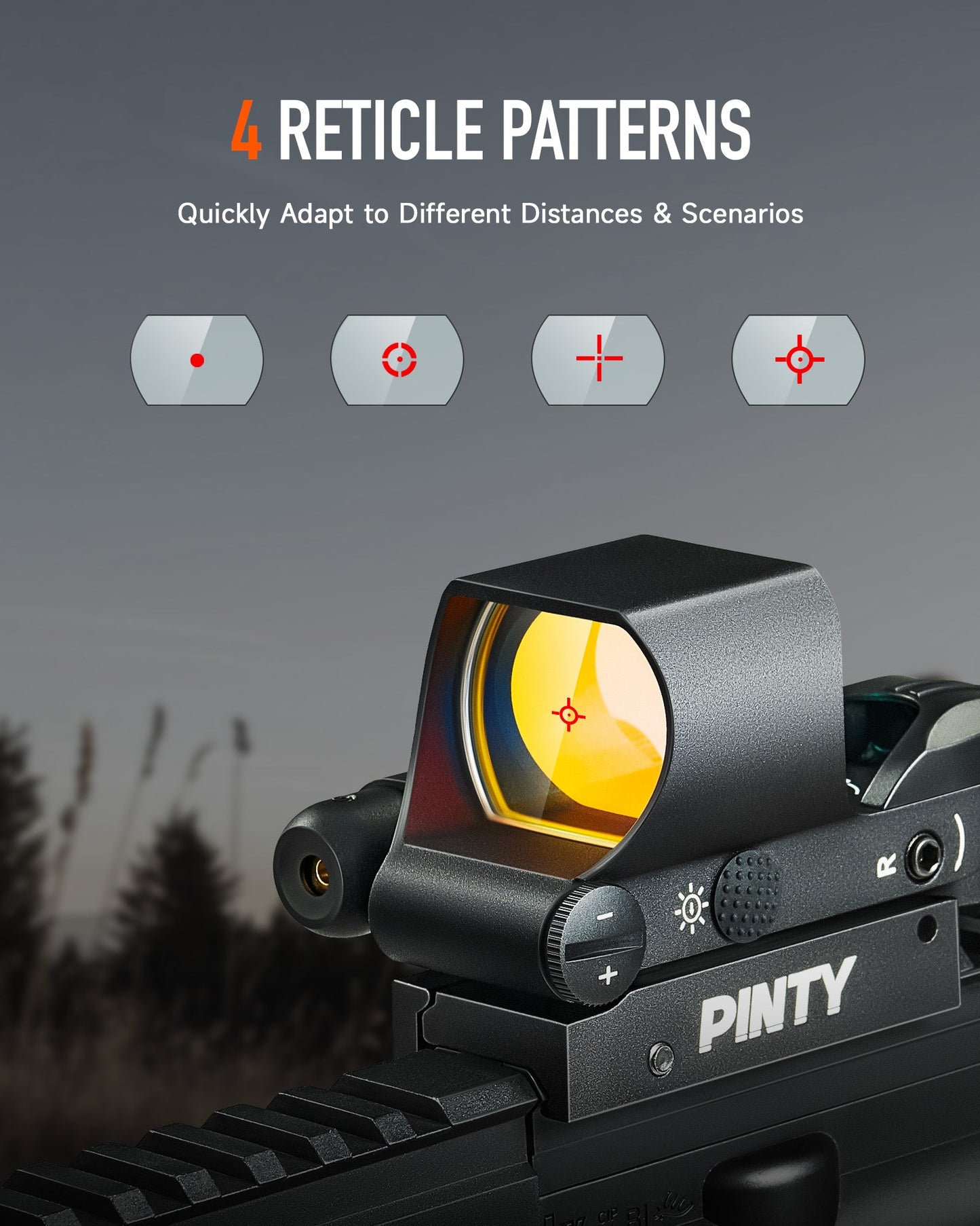 1x28mm Reflex Sight Green Laser Combo, 3 MOA Red Dot Sight with 5 Brightness Levels