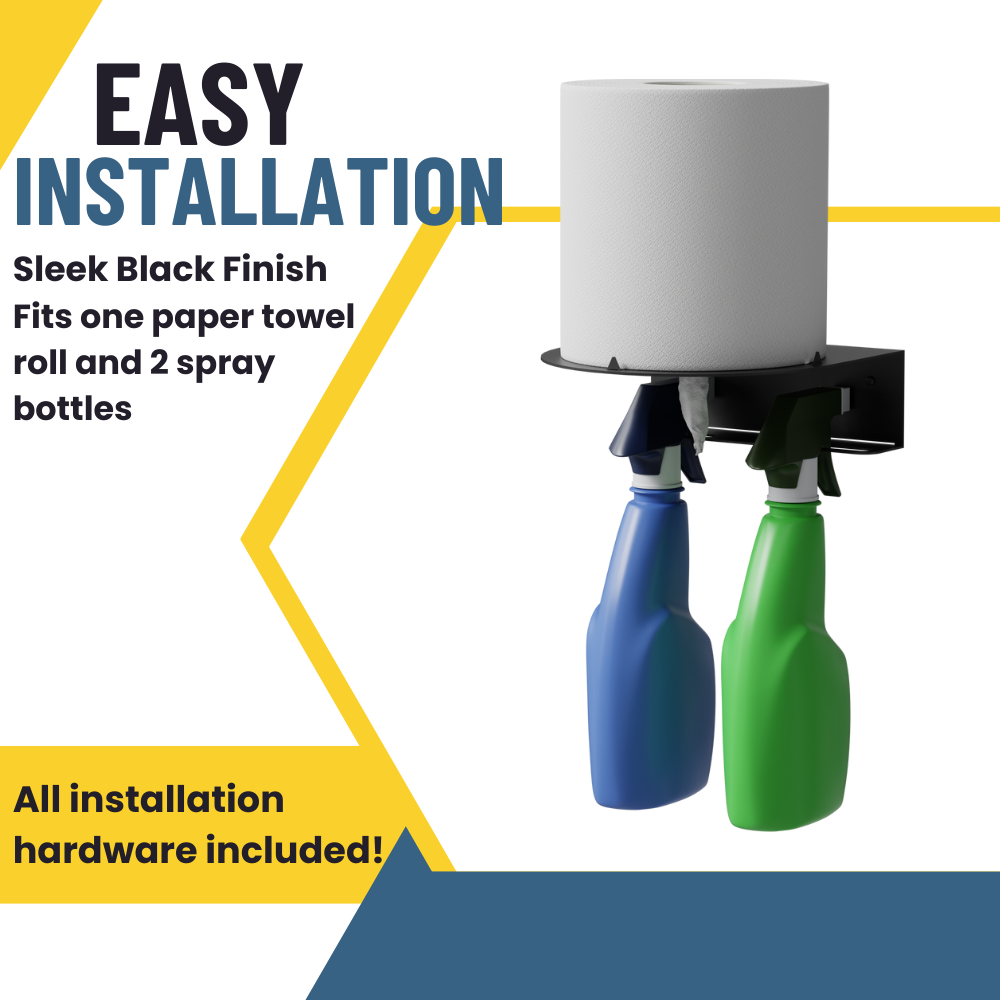 Center-Pull Paper Towel & Spray Bottle Holder