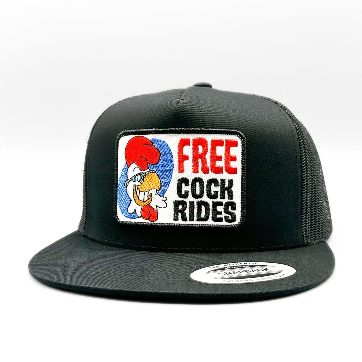 Free Cock Rides Funny Retro Trucker Hat