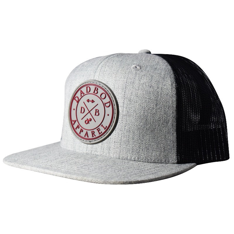 Heather Grey and Black Mesh 3-D Logo