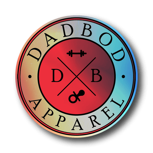 DadBod Logo Sticker (Red/Grey Holographic)