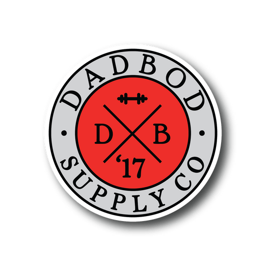 DadBod Logo Sticker (Maroon/Grey)