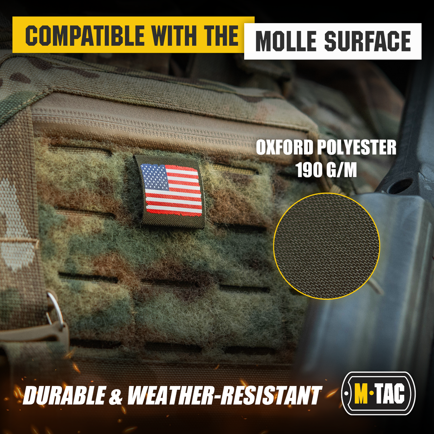 M-Tac Molle Morale Patch USA Flag - Tactical Military Badge